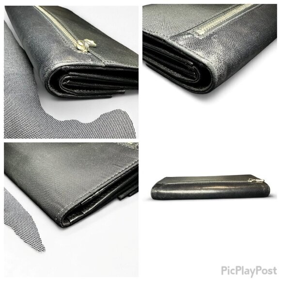 PRADA Saffiano Leather and Nylon Tri-Fold Wallet - Black - Picture 12 of 15